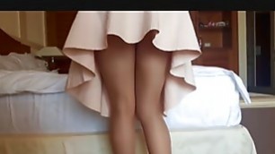 www.4girlsxxx.fun Beautiful Upskirt Wife in Pantyhose and Heels