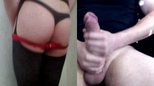 crossdresser sissy Alana play skype with big cock