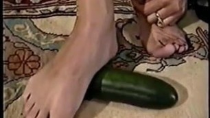Crystal's Feet On a Cucumber