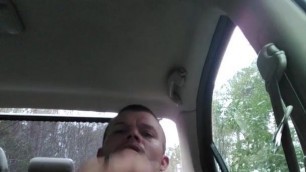 Cumming hard in the car