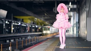 Sissy Frilled Doll with Pink Dress