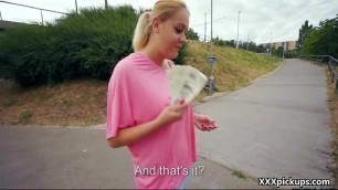 Public Dick Sucking For Cash from Czech Amateur Slut 27