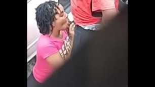 Trini man gets blowjob and fingers his side chick in public