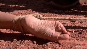 Captured hitchhiker fucked in desert