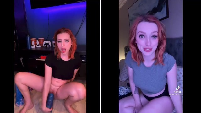 What I Post to TikTok Vs. what I Post to PornHub TEASER | Redhead Takes Large Mystic Bad Dragon