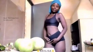 African Fat Ass Girl, doing it in the Kitchen