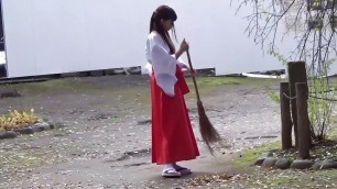 Your Complex of Tiny Tits is a Must-See for Many Men! The Slutty, Brown-Haired Shrine Maiden Loves to Beg for a Fuck!