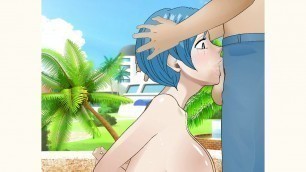 Bulma briefs milf with big busty tits slow & sensual slutty throatfucking in front of capsule corp - SDT